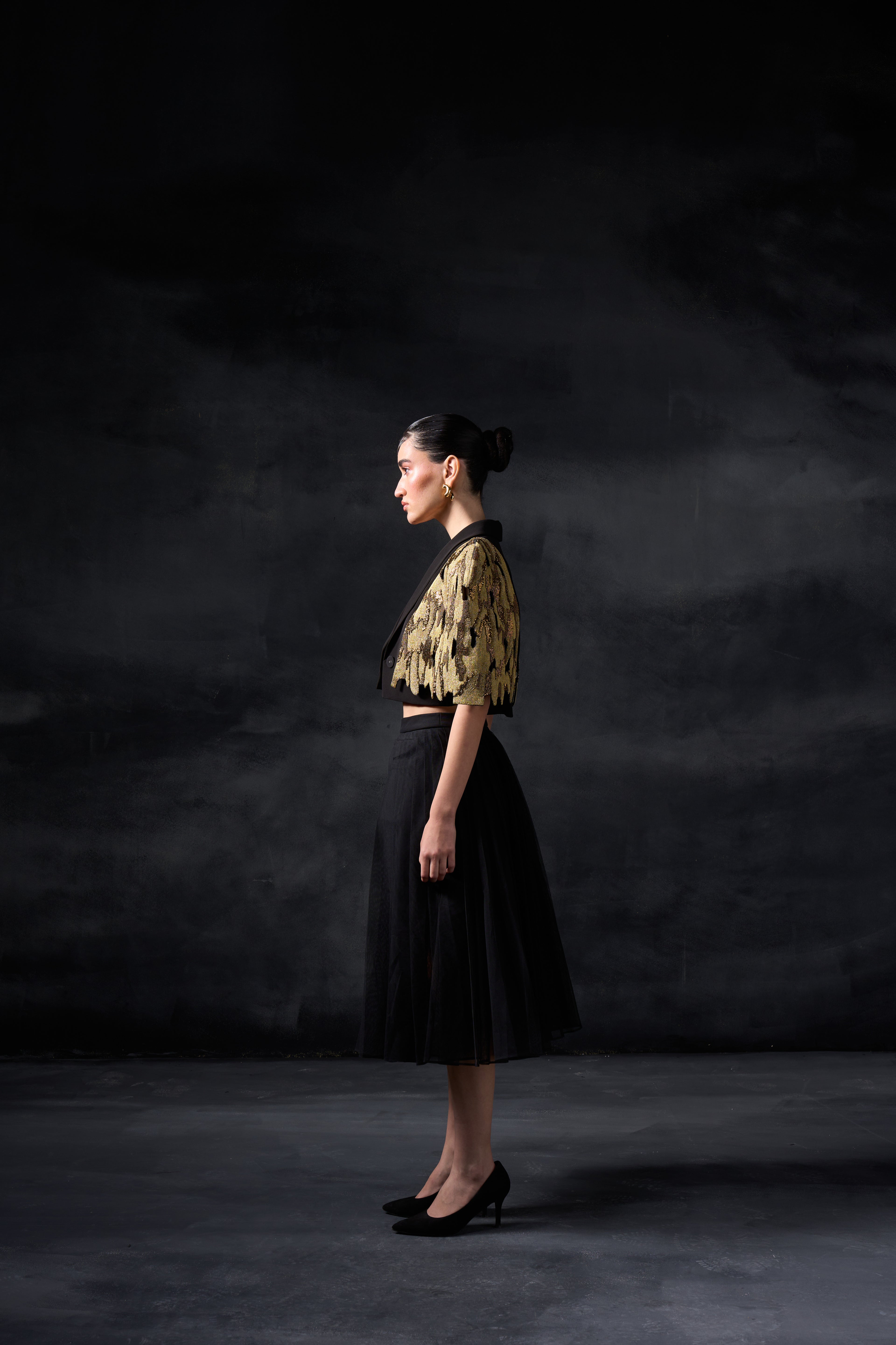 Metallic Paint Stain with Tule Skirt