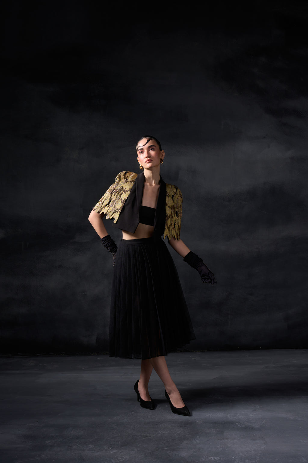 Metallic Paint Stain with Tule Skirt