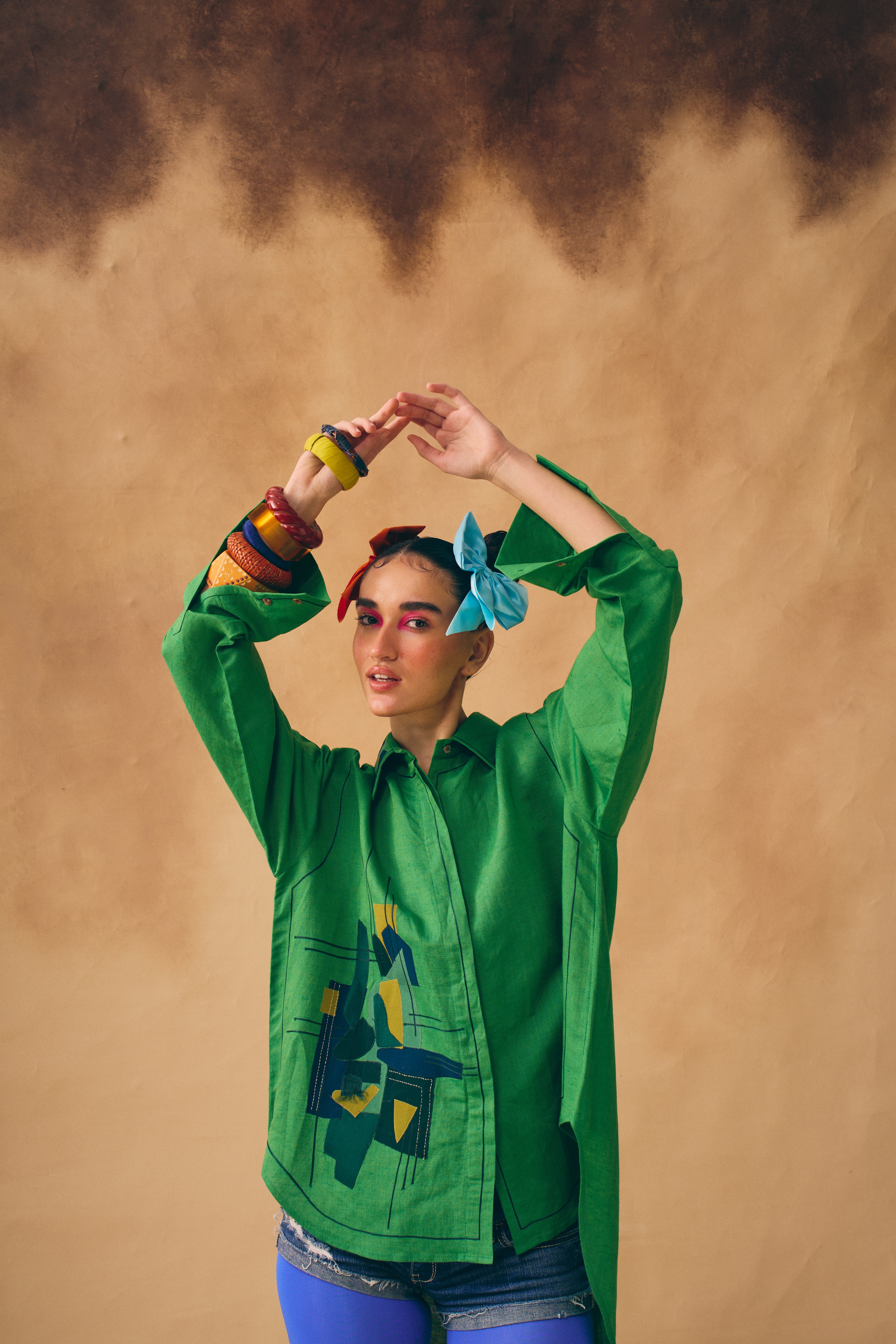 Green Abstract Art Shirt