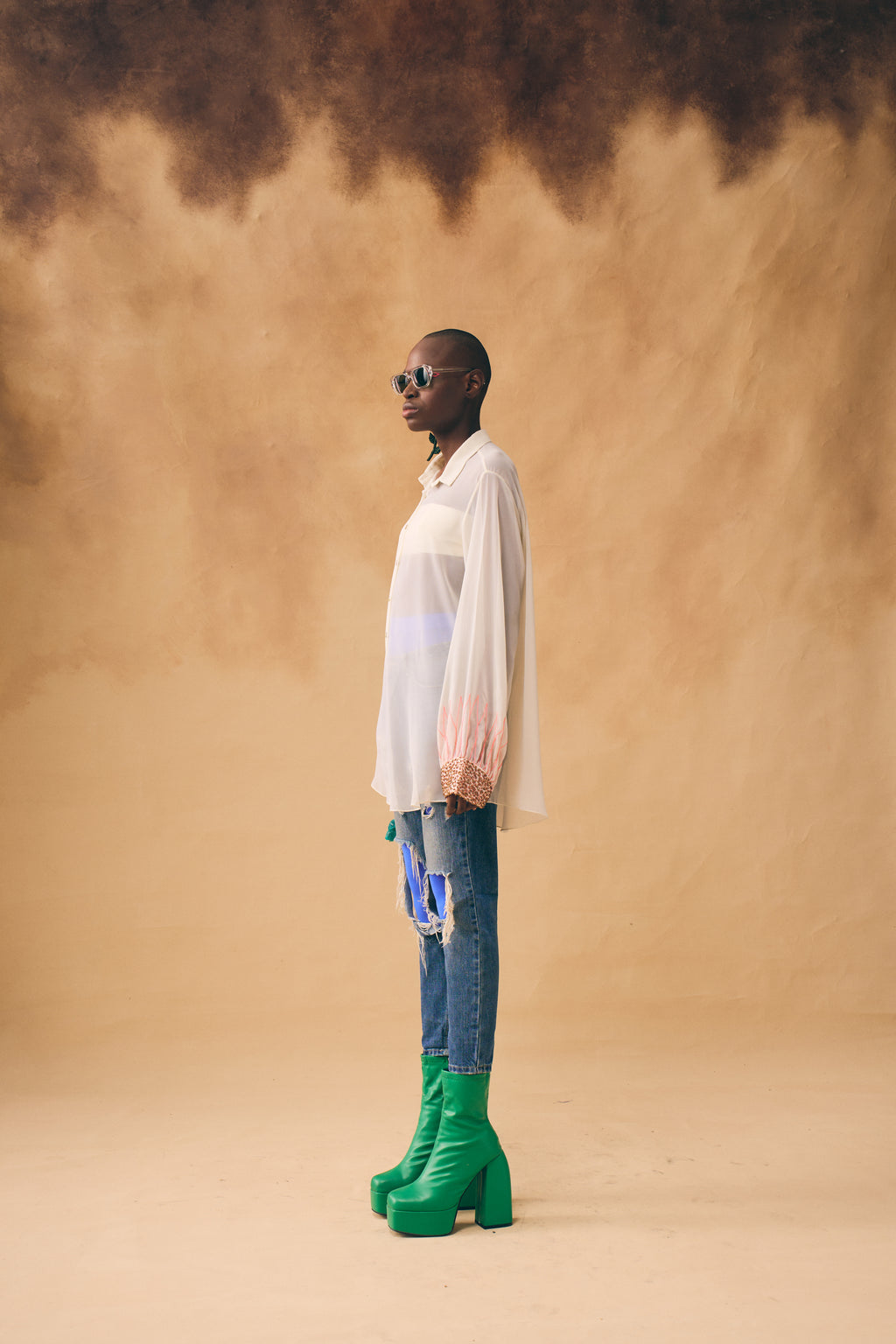 Cream neon Sunflower Shirt