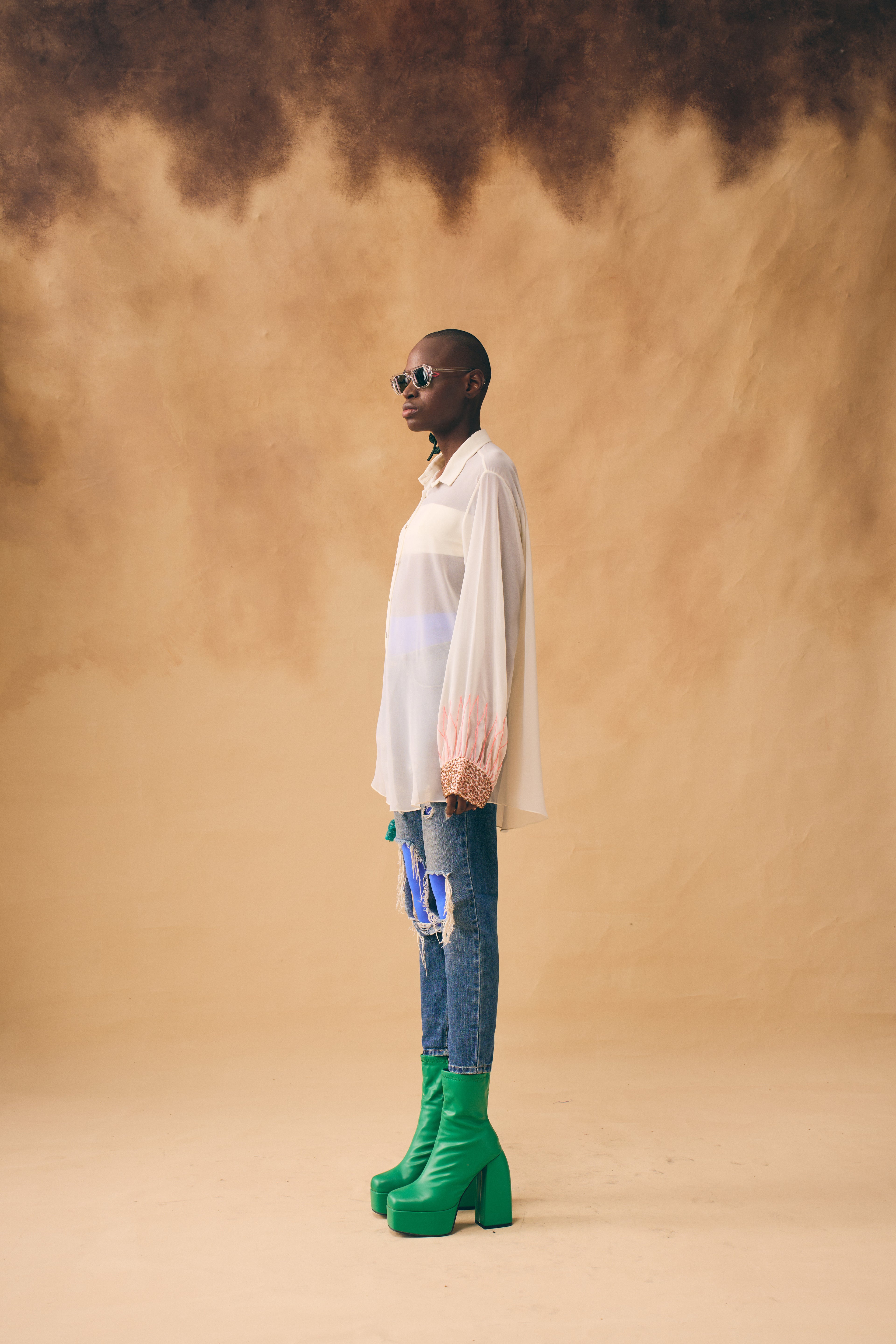 Cream neon Sunflower Shirt