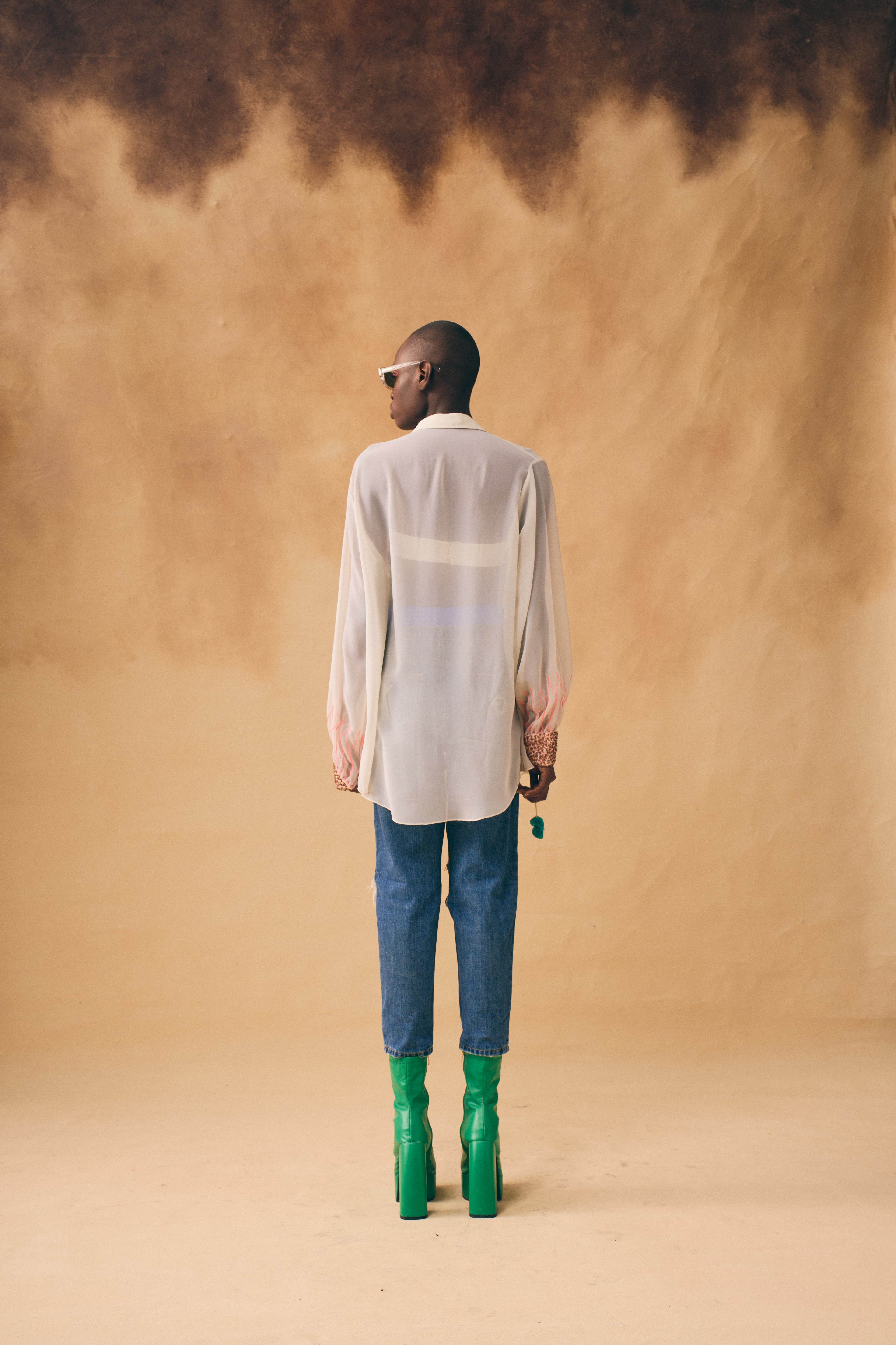 Cream neon Sunflower Shirt