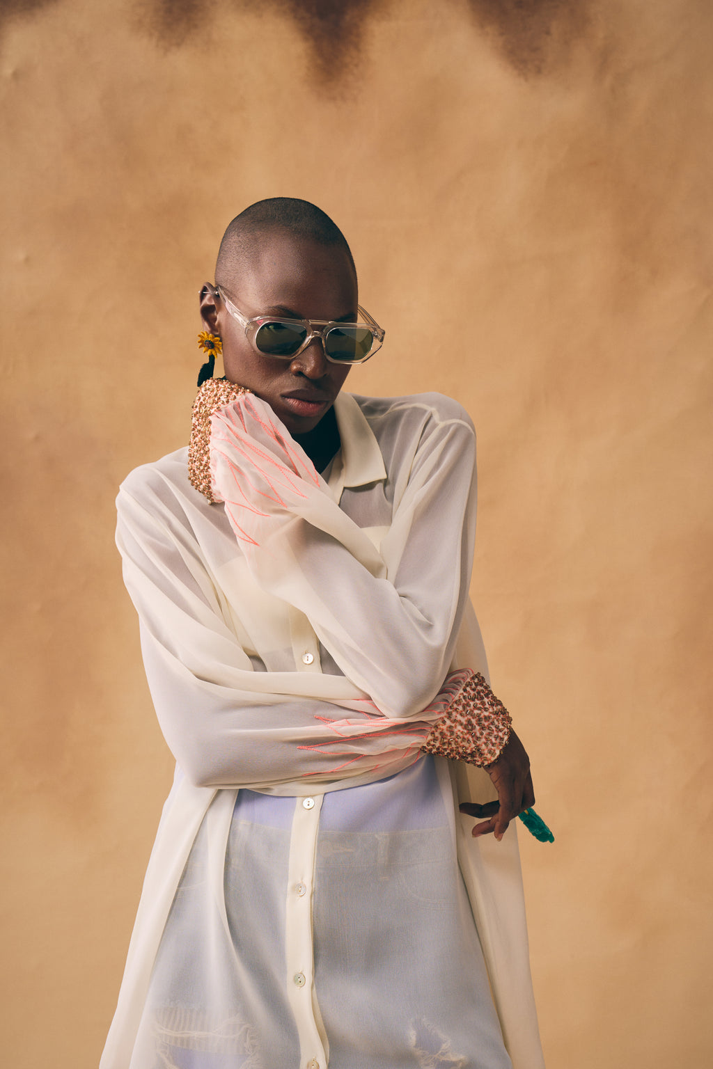 Cream neon Sunflower Shirt