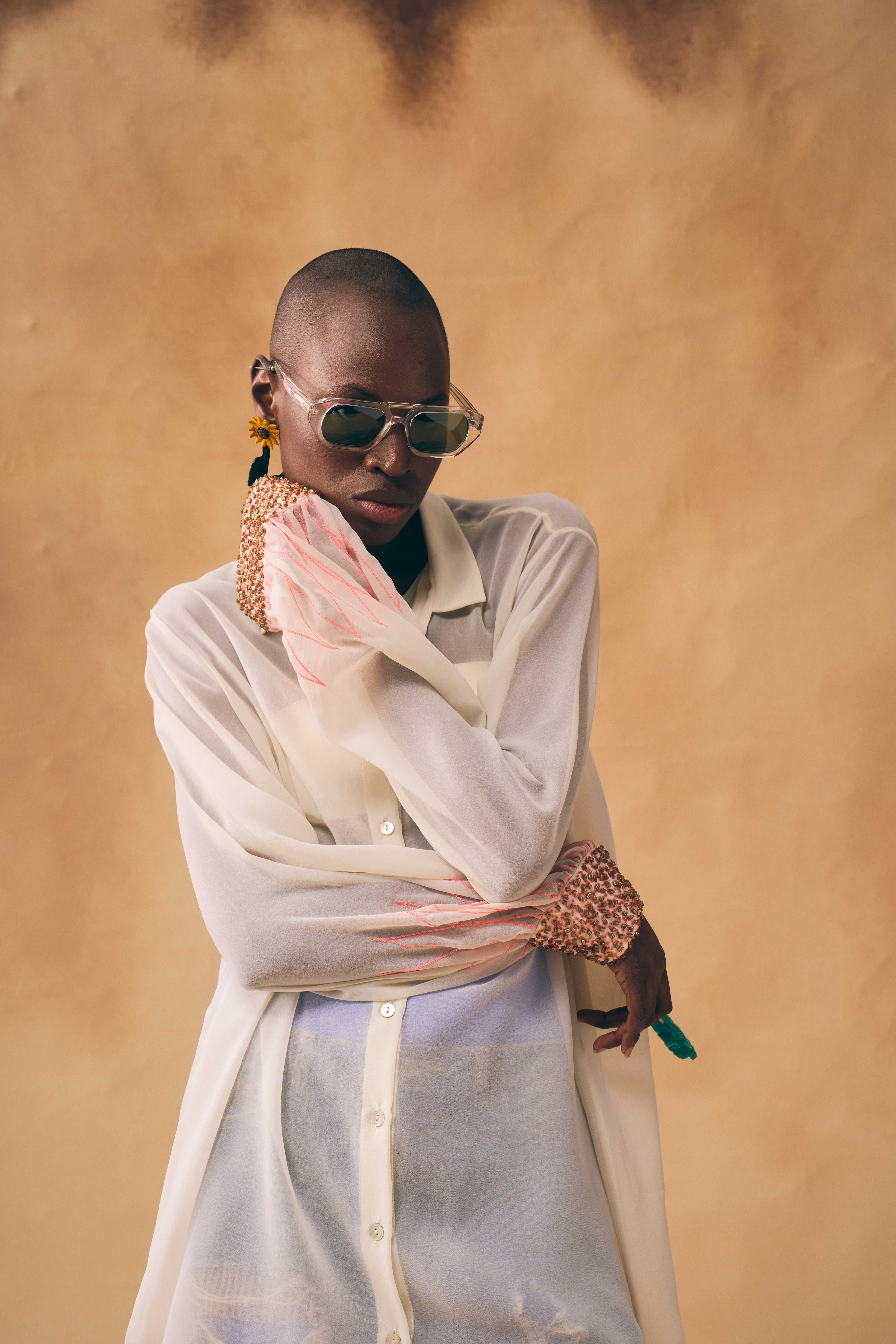 Cream neon Sunflower Shirt