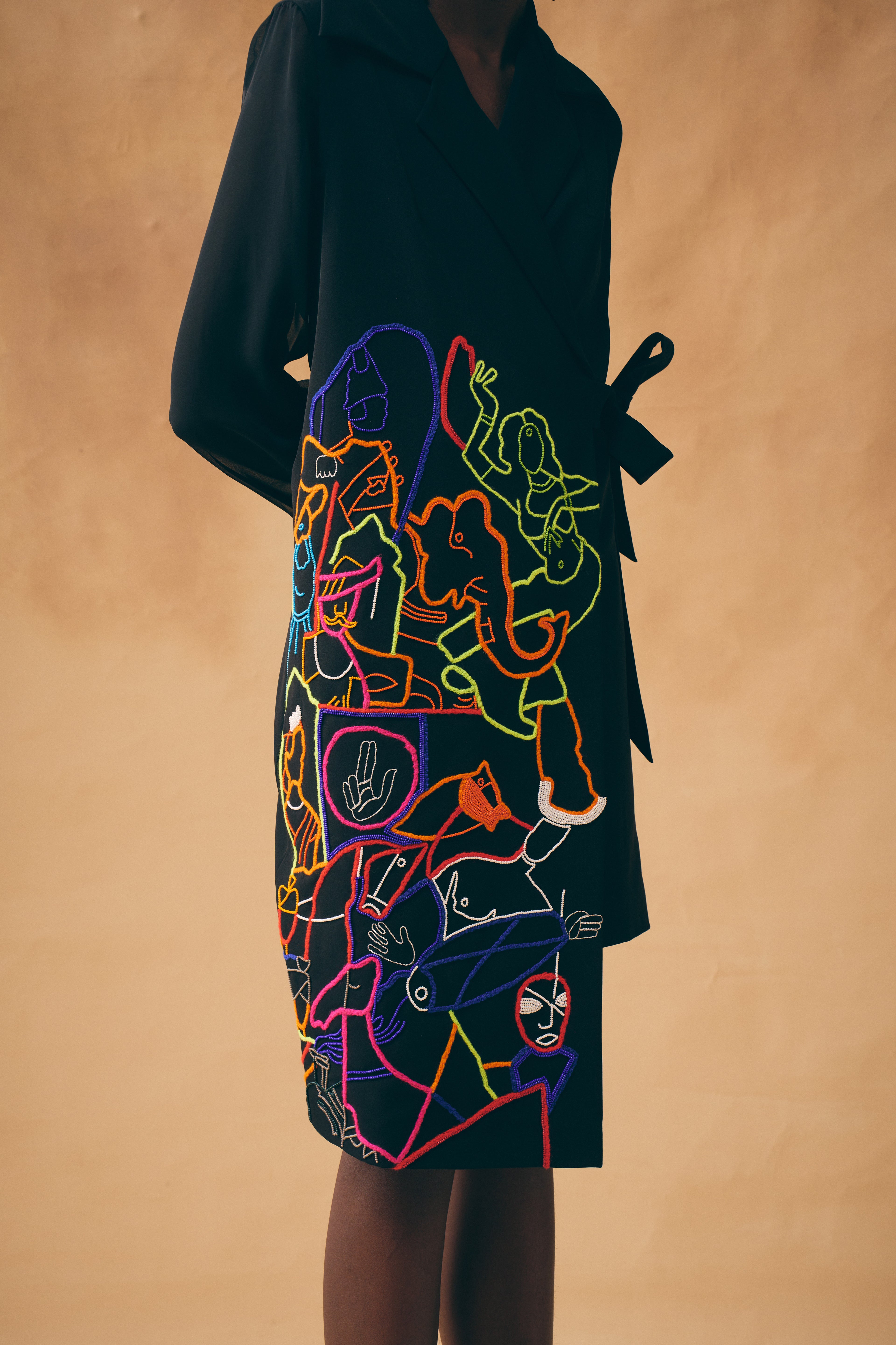 Black M. F Hussain British Raj Dress