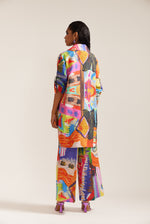 Load image into Gallery viewer, Printed Linen Shirt Fit Jacket Co-ord
