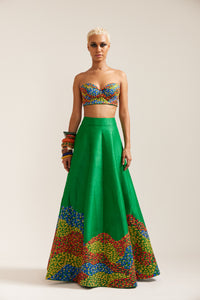 Green Flowering Garden Lehenga