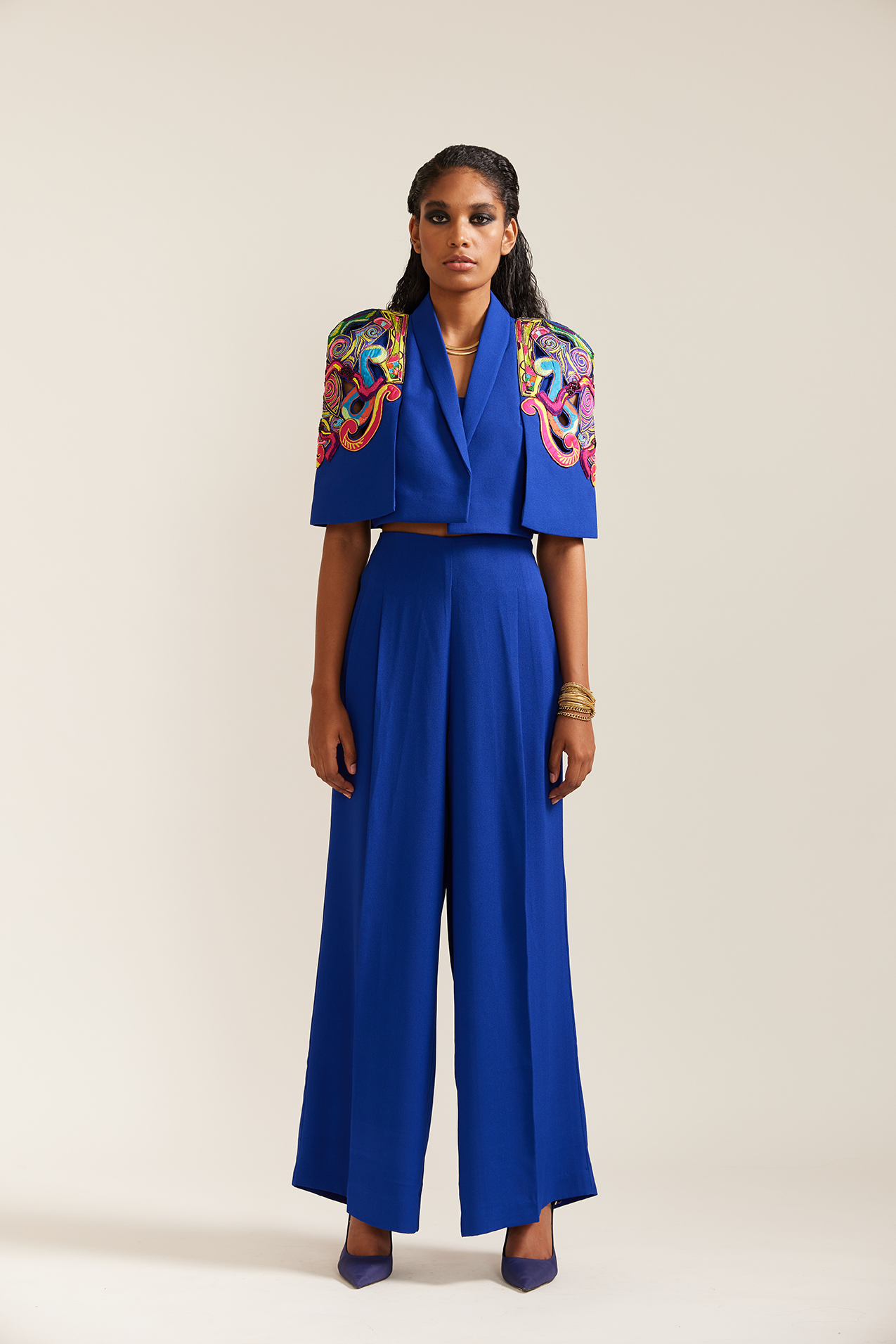 Blue Psychedelic Cape Jacket Co-ord