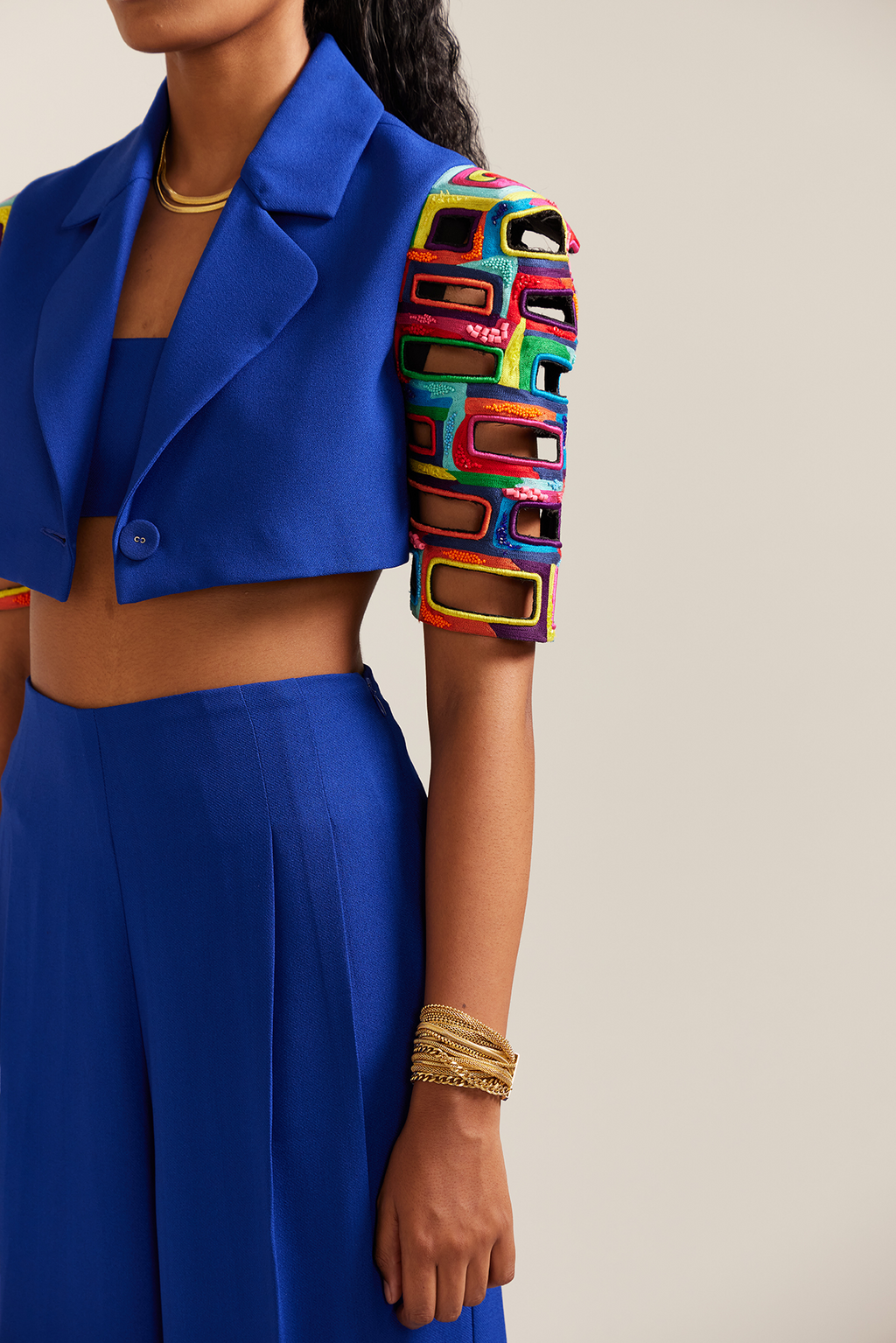 Blue Bricks Cut-out Jacket Co-ord
