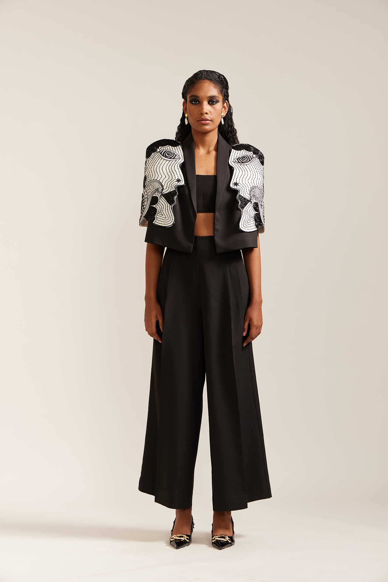 2 Face Black & Cream Jacket Co-ord