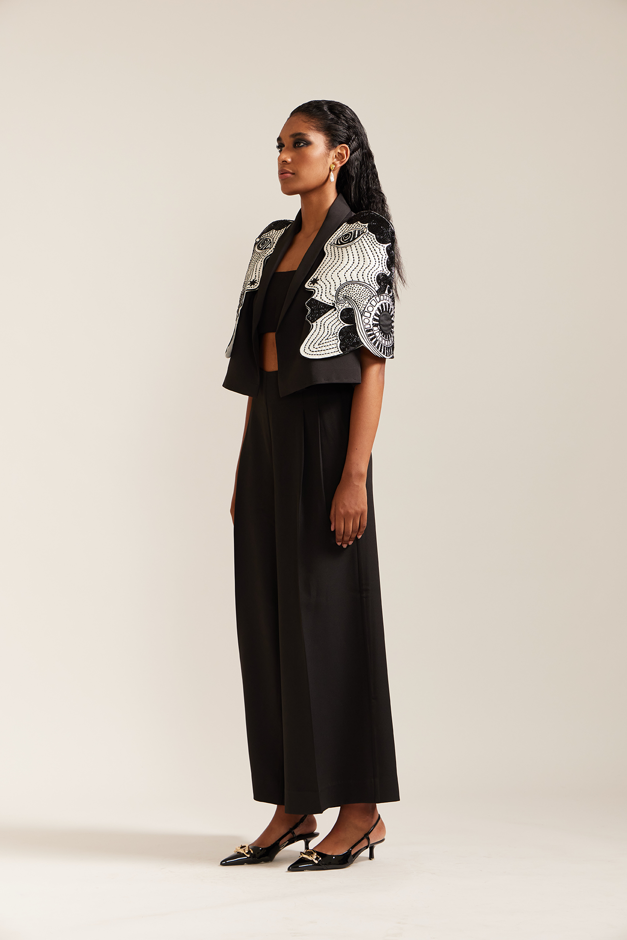 2 Face Black & Cream Jacket Co-ord
