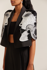 Load image into Gallery viewer, 2 Face Black &amp; Cream Jacket Co-ord
