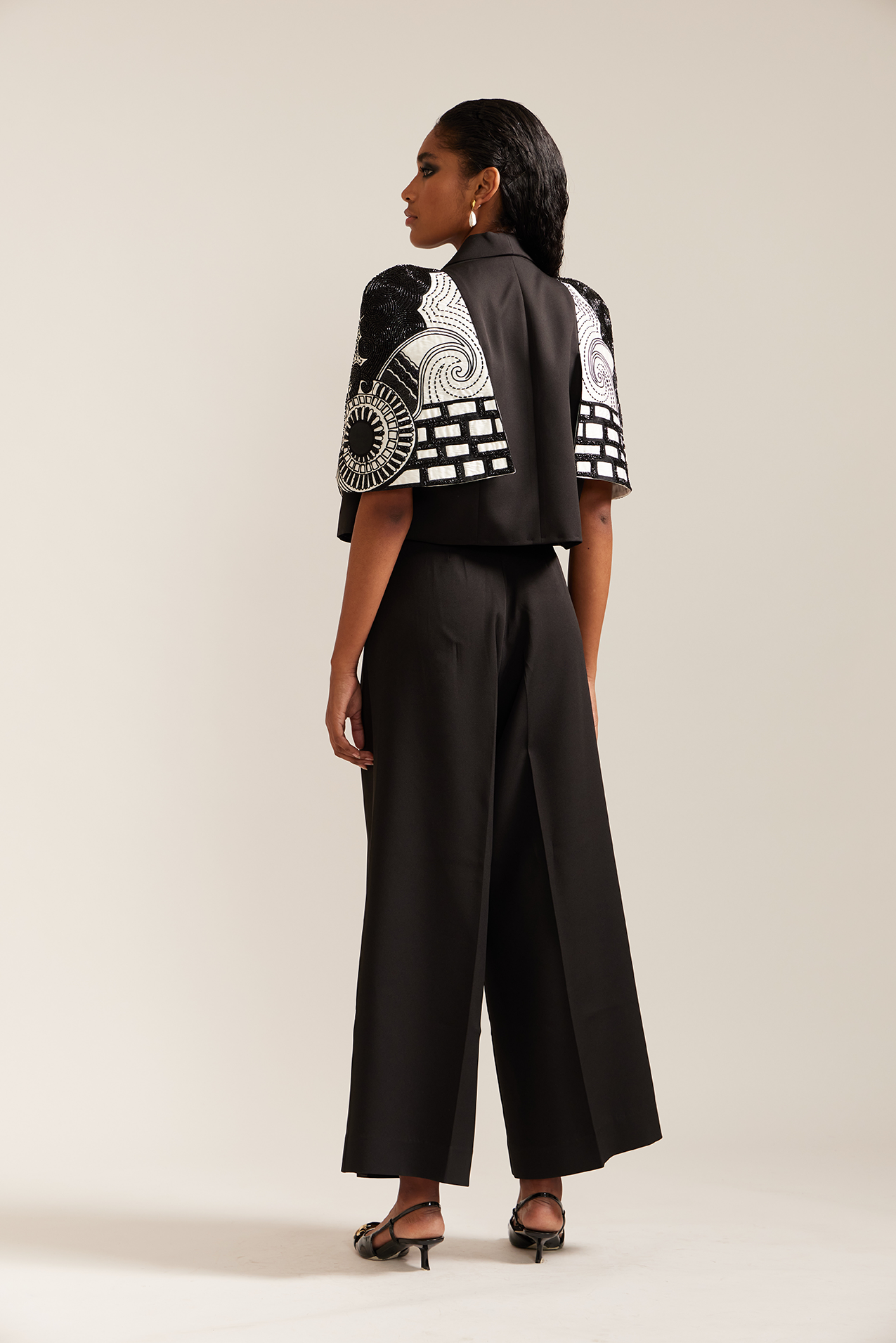 2 Face Black & Cream Jacket Co-ord