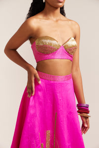 Fuchsia Picasso Lehenga