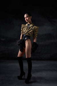 Metallic Bricks Full Cut-out Jacket