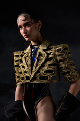 Metallic Bricks Full Cut-out Jacket