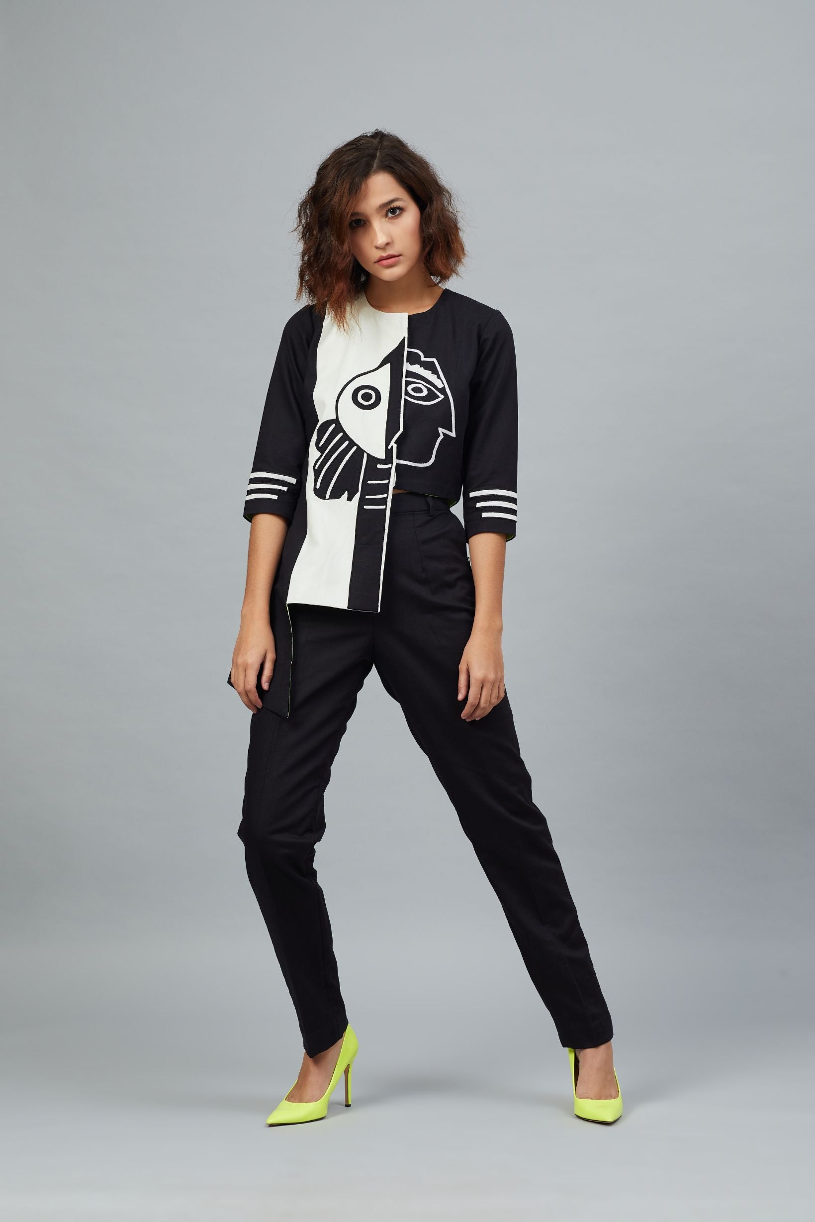 Black and White Picasso Face Co-ord