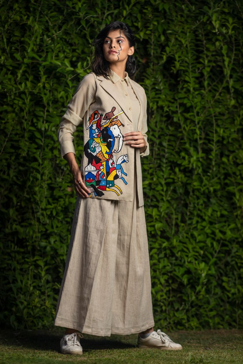 BRITISH RAJ JACKET WITH TROUSERS AND GEORGETTE SHIRT
