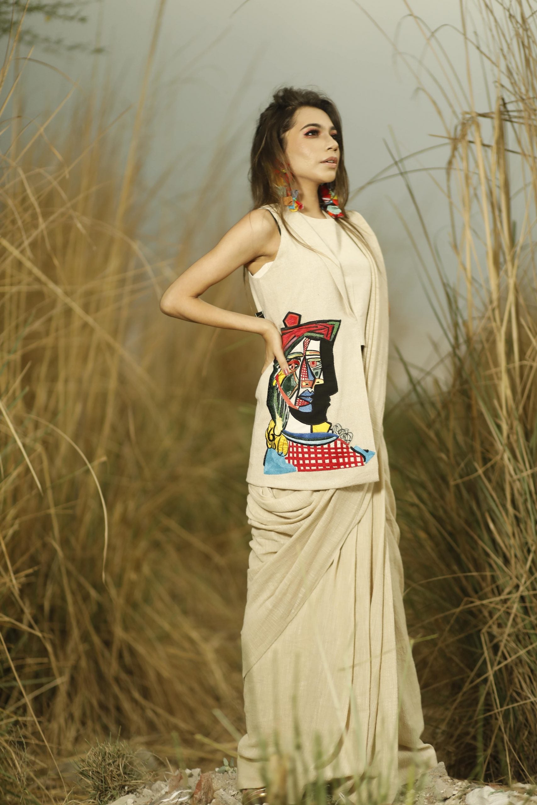 Van Gogh Night Saree Blouse
