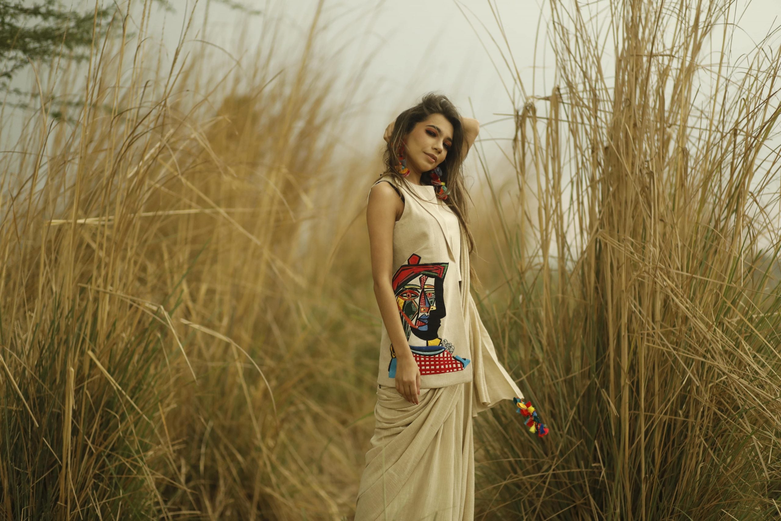 Van Gogh Night Saree Blouse